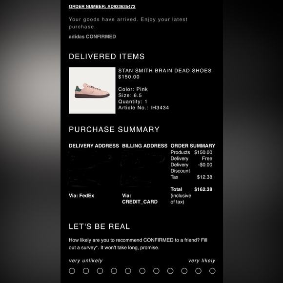 adidas Stan Smith x Brain Dead Vapor Pink Sneakers | New | Collab | Women’s 7.5 - Picture 11 of 11